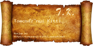 Tomcsányi Kitti névjegykártya