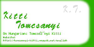 kitti tomcsanyi business card